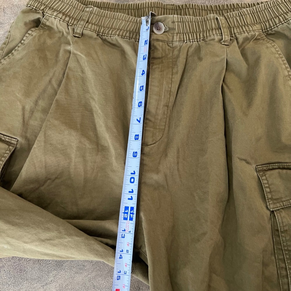 Old Navy Cargo Pants Womens XL Green High Rise Pull On Wide Leg Satin Moss - Picture 8 of 11
